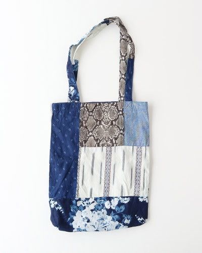 Kapital KAPITAL Patchwork Novel Tote Bag Indigo Size ONE SIZE - 1 Thumbnail