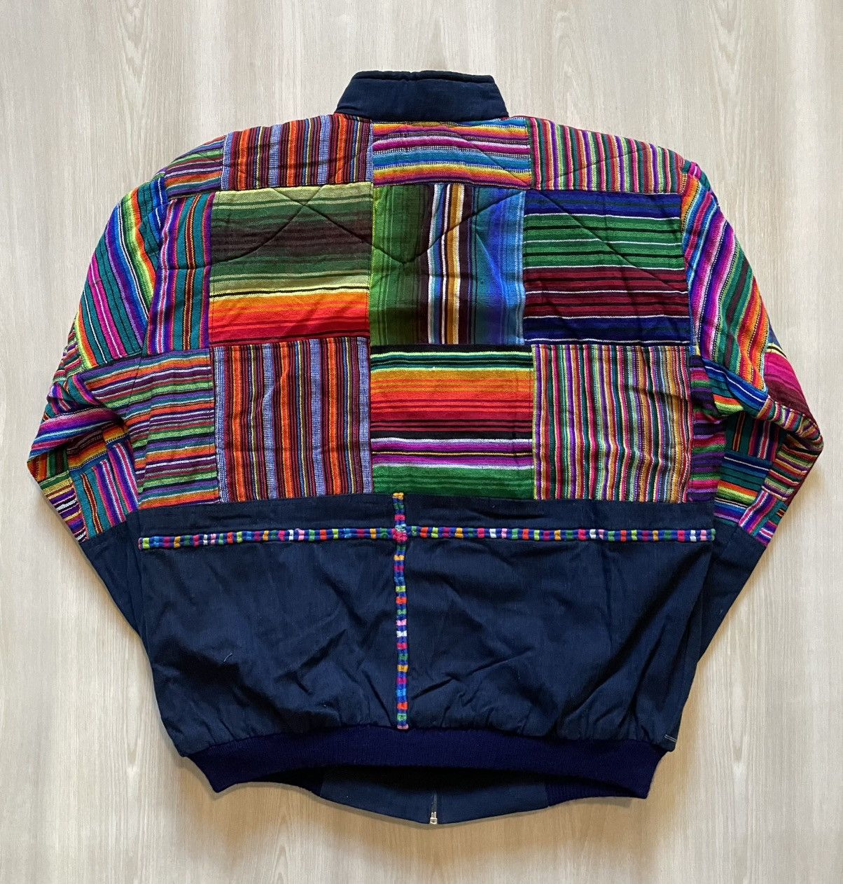 Vintage Vintage Serape Patchwork Quilted Bomber Jacket Ethnic sz L Size US L / EU 52-54 / 3 - 4 Thumbnail