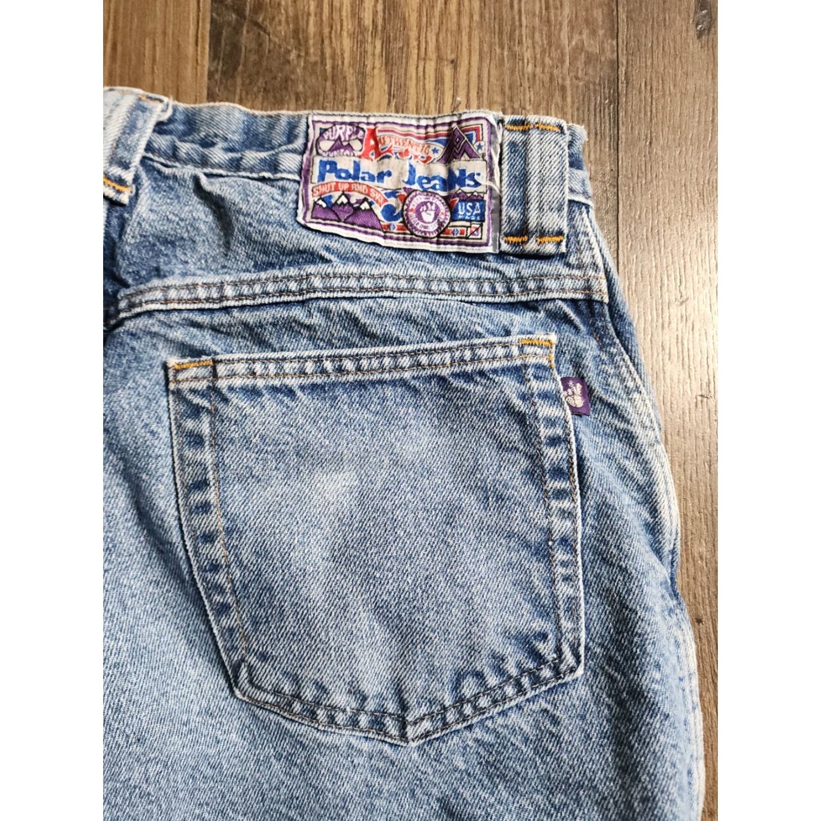 Vintage Vintage Purple Mountain Dry Goods Jeans Mens 32 Blue Fleece Lined 90s Polar Polartec Tapered Relaxed Inseam 29 Size US 32 / EU 48 - 2 Thumbnail