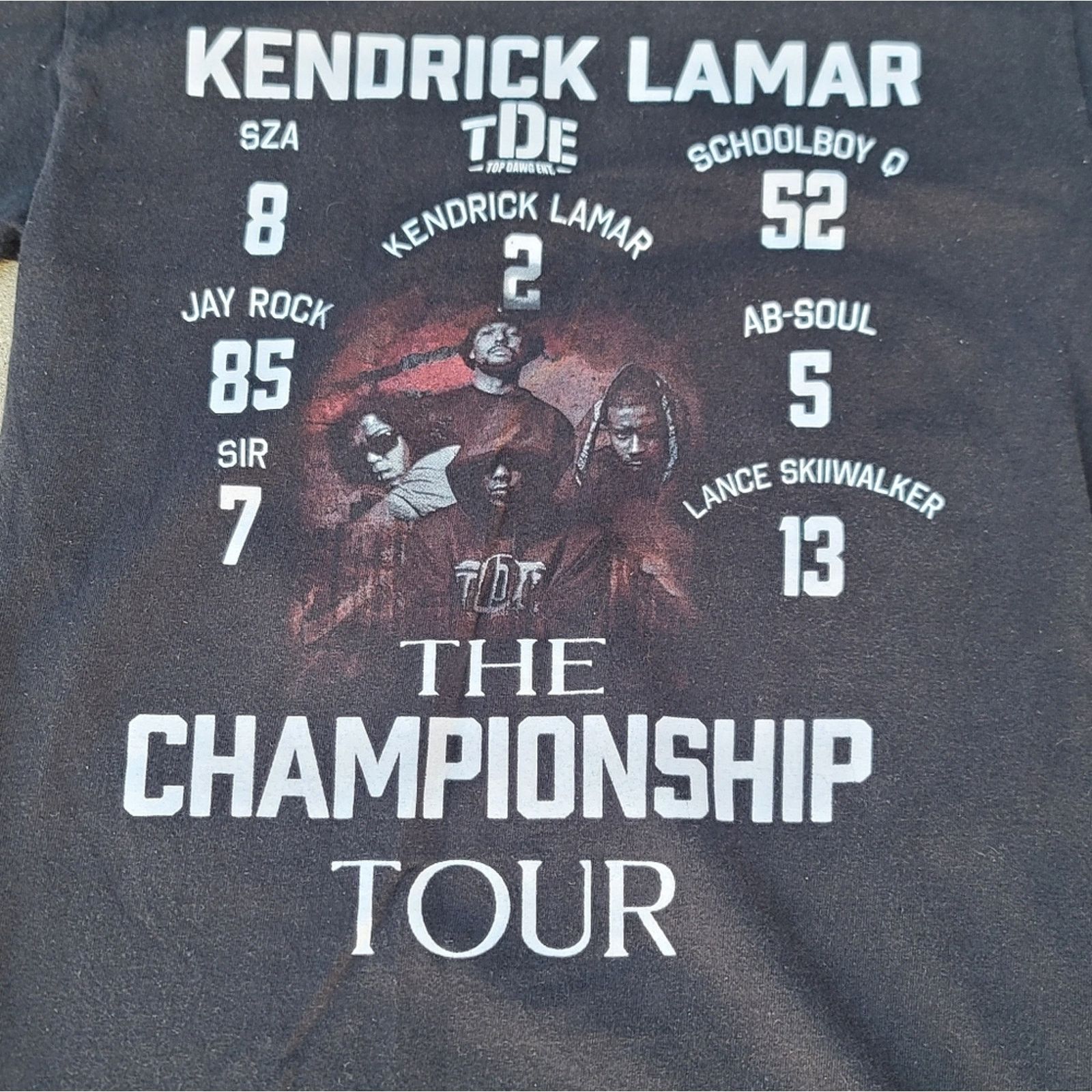 Gildan Top Dawg Ent TDE Kendrick Lamar SZA Championship Tour Tshirt Size US S / EU 44-46 / 1 - 3 Thumbnail