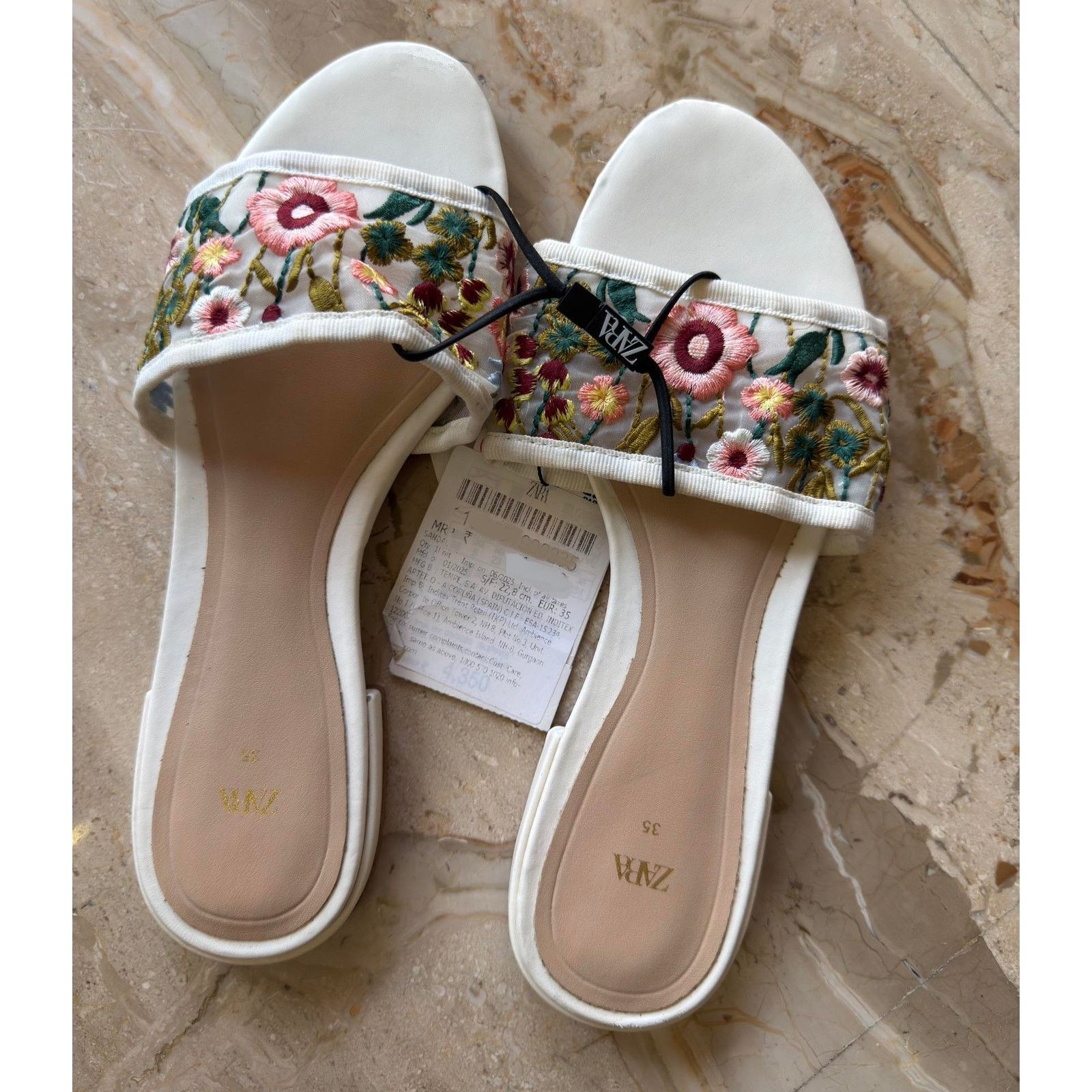 Zara ZARA Floral Sandals NWT Size US 7.5 / IT 37.5 - 7 Thumbnail
