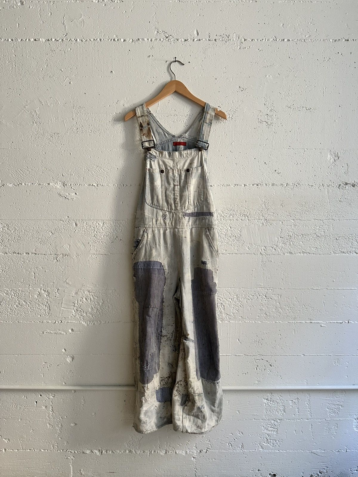 Original Montgomery × Vintage True Vintage Overalls 1940’s~50’s Thrashed and Patched Size US 29 - 1 Thumbnail