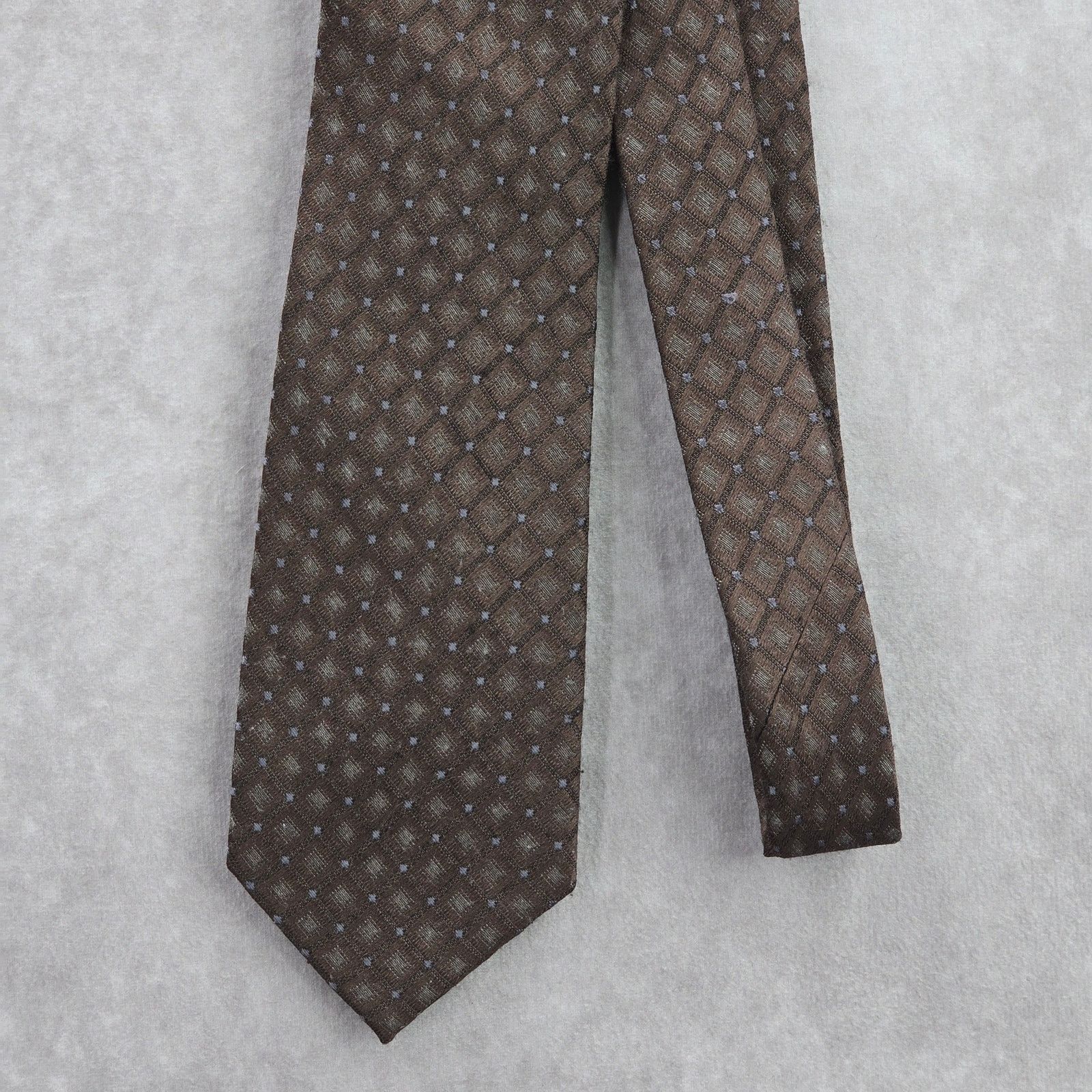 DKNY DKNY Brown Gray Stripe Repp 32% Silk 68% Poly Men's Neck Tie Size 30 - 2 Thumbnail