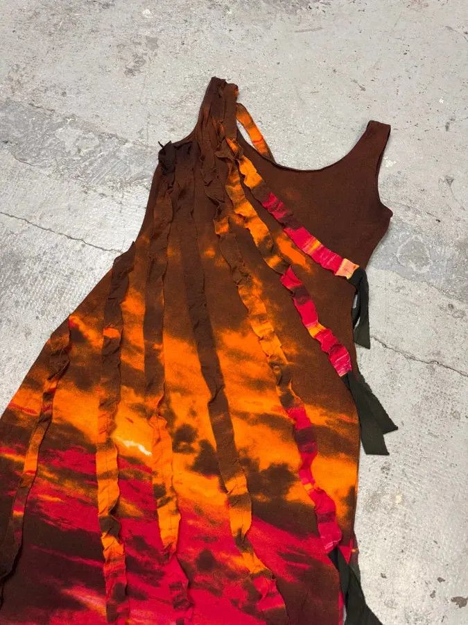 Roberto Cavalli 2000s Roberto Cavalli Orange Sunset Dress Size M / US 6-8 / IT 42-44 - 2 Thumbnail