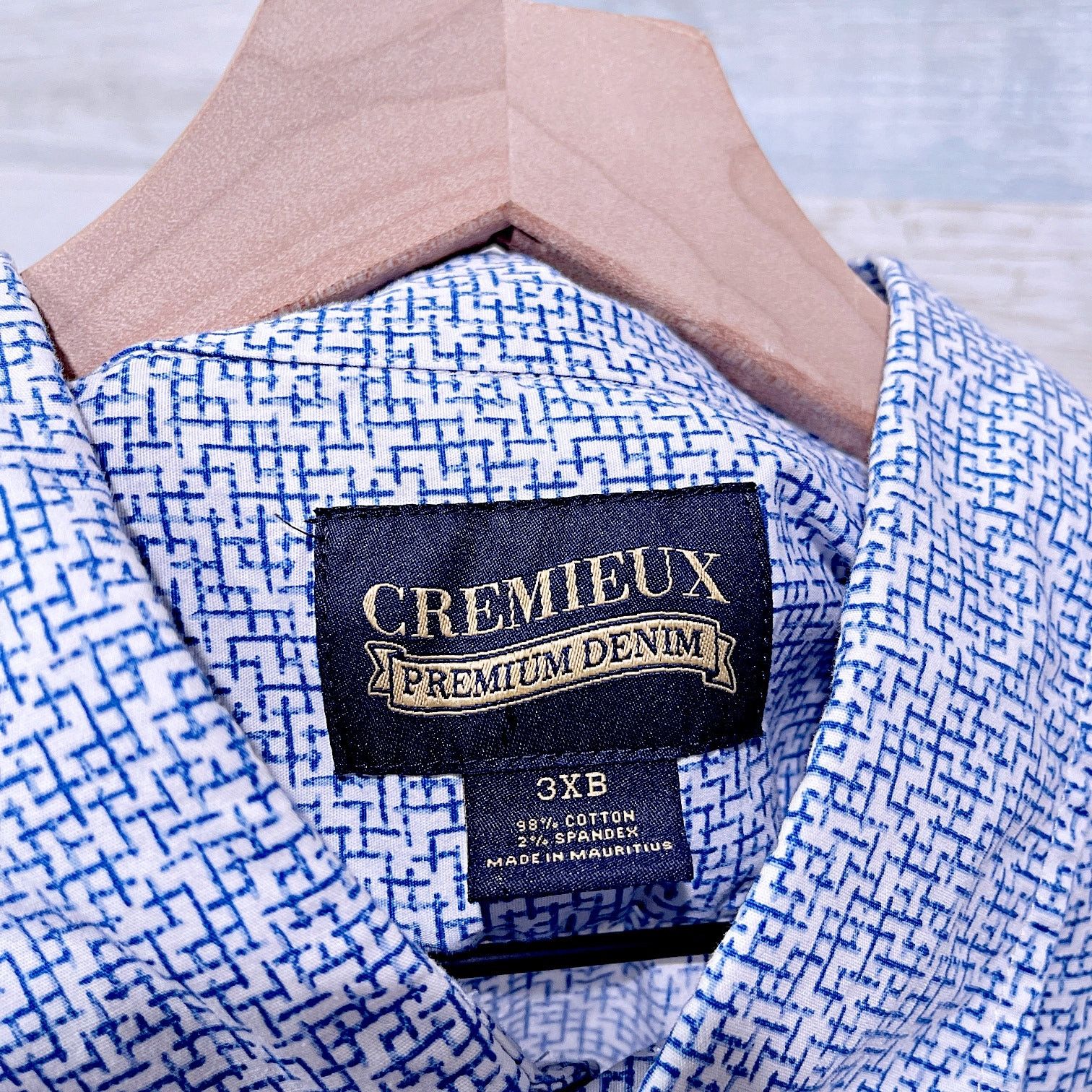 Daniel Cremieux Cremieux Premium Denim Short Sleeve Shirt Blue Mens 3XB Size US XXL / EU 58 / 5 - 5 Thumbnail