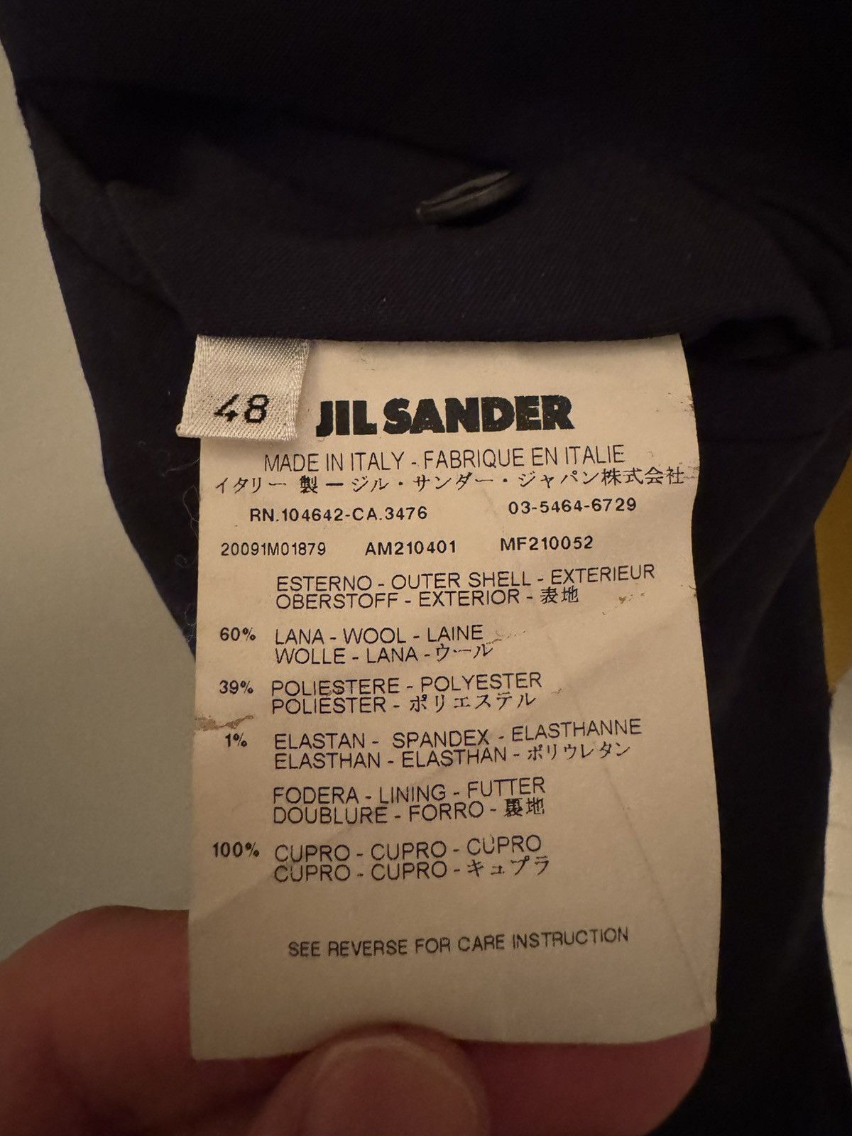 Jil Sander Jil Sander Tailored Navy Wool Trousers Size 48 Size 48R - 3 Thumbnail