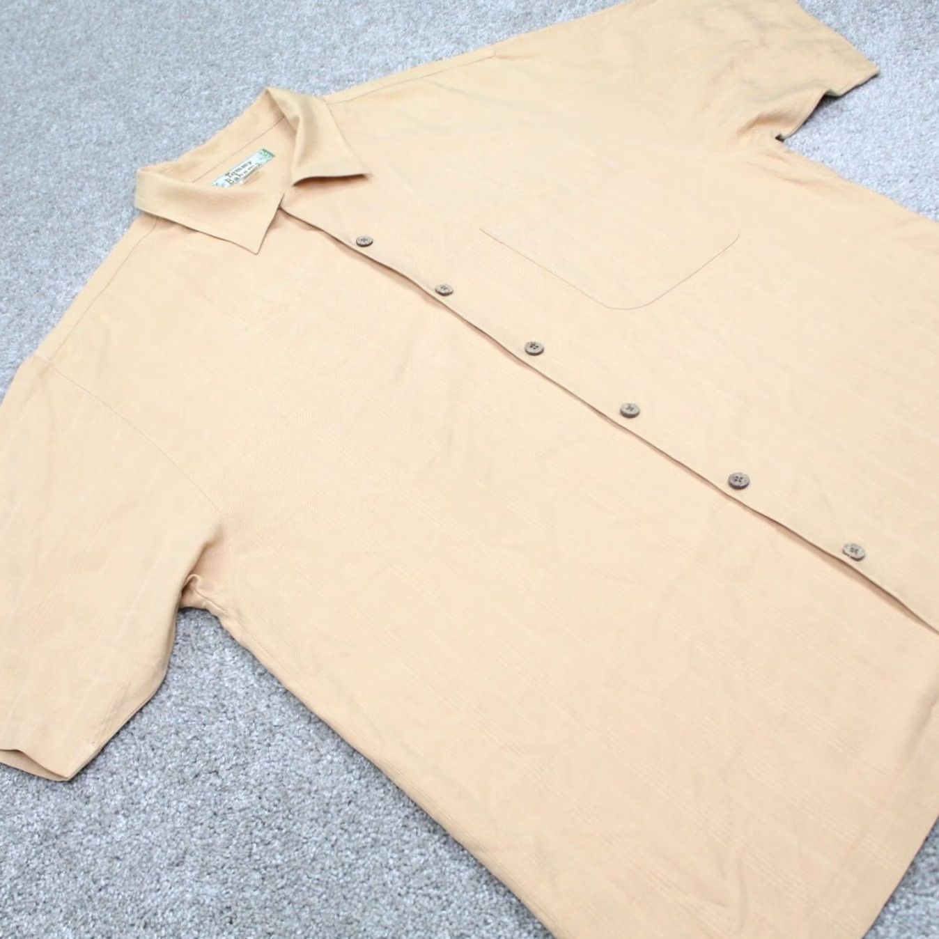 Tommy Bahama Tommy Bahama Camp Shirt Mens Large Orange Silk S/S Button-Up Hawaiian Beach 100% Silk Casual, Travel, Workwear, Wedding Mens Large Size US L / EU 52-54 / 3 - 5 Thumbnail