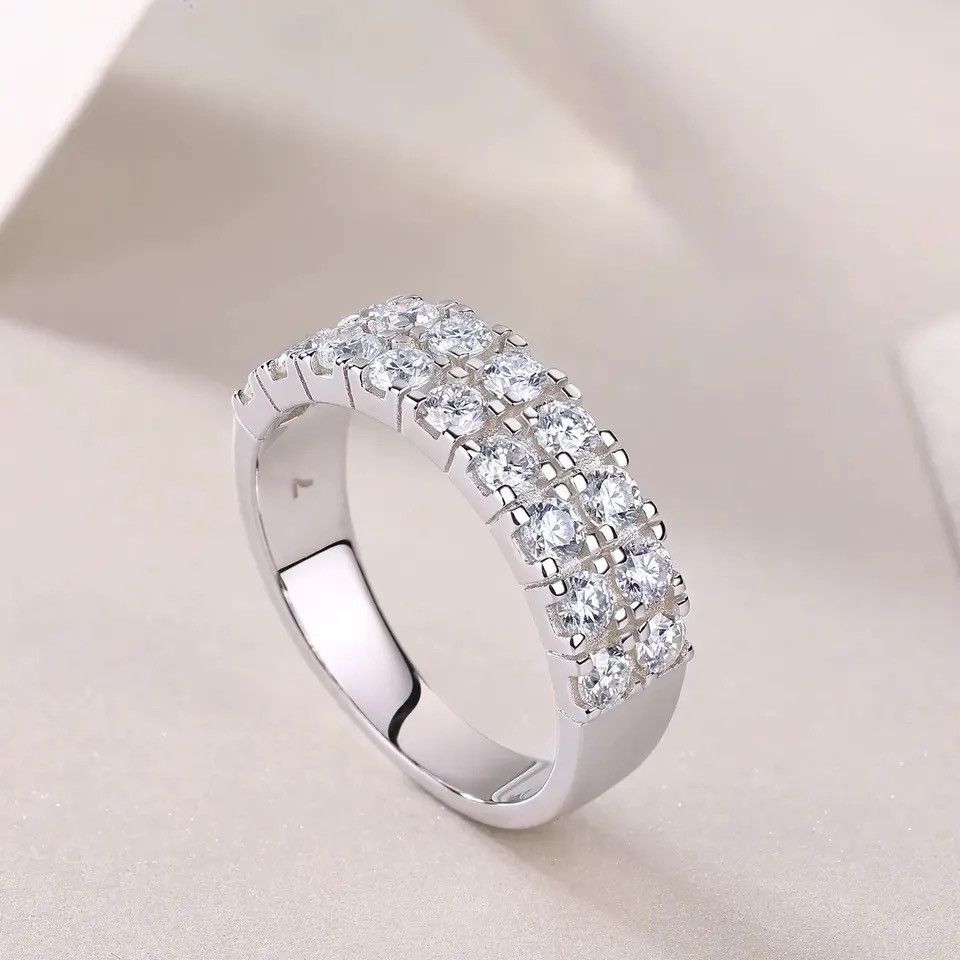 Sterling Silver S925 Moissanite Ring Size ONE SIZE - 1 Thumbnail