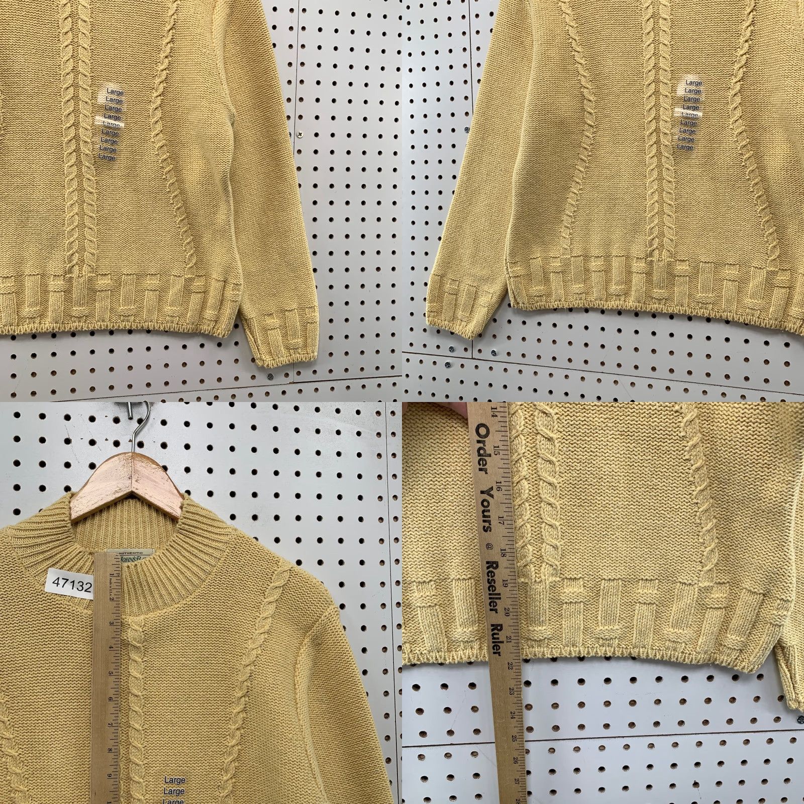 Vintage VINTAGE St Johns Sweater Women L Yellow Heavyweight Cable Knit USA Crew Neck Pullover Casual Mens Girls Womens Size L / US 10 / IT 46 - 8 Thumbnail