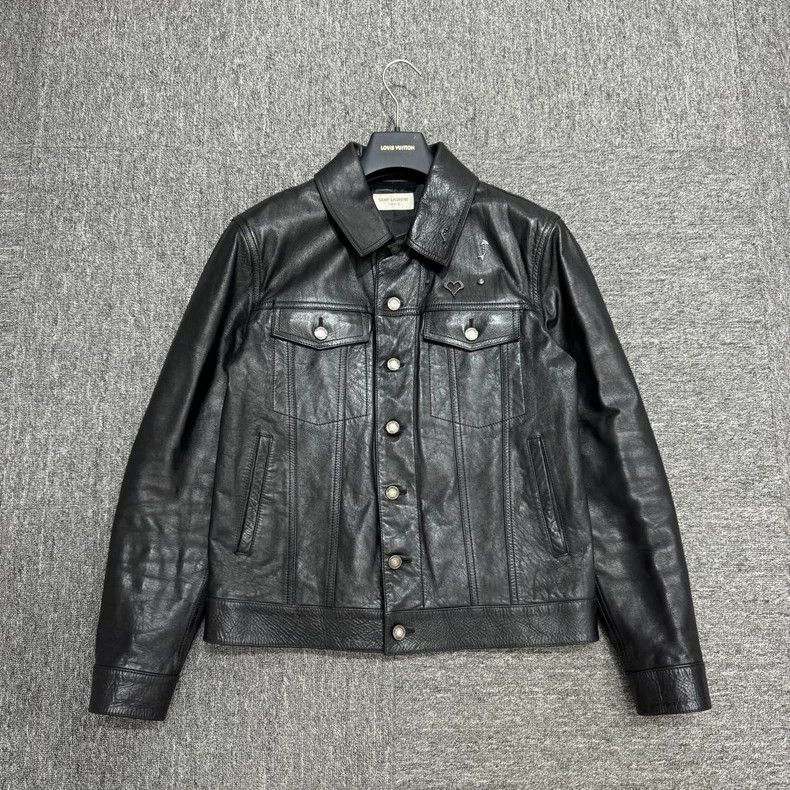 Saint Laurent Paris Black Leather Jacket by SLP Size US L / EU 52-54 / 3 - 1 Thumbnail