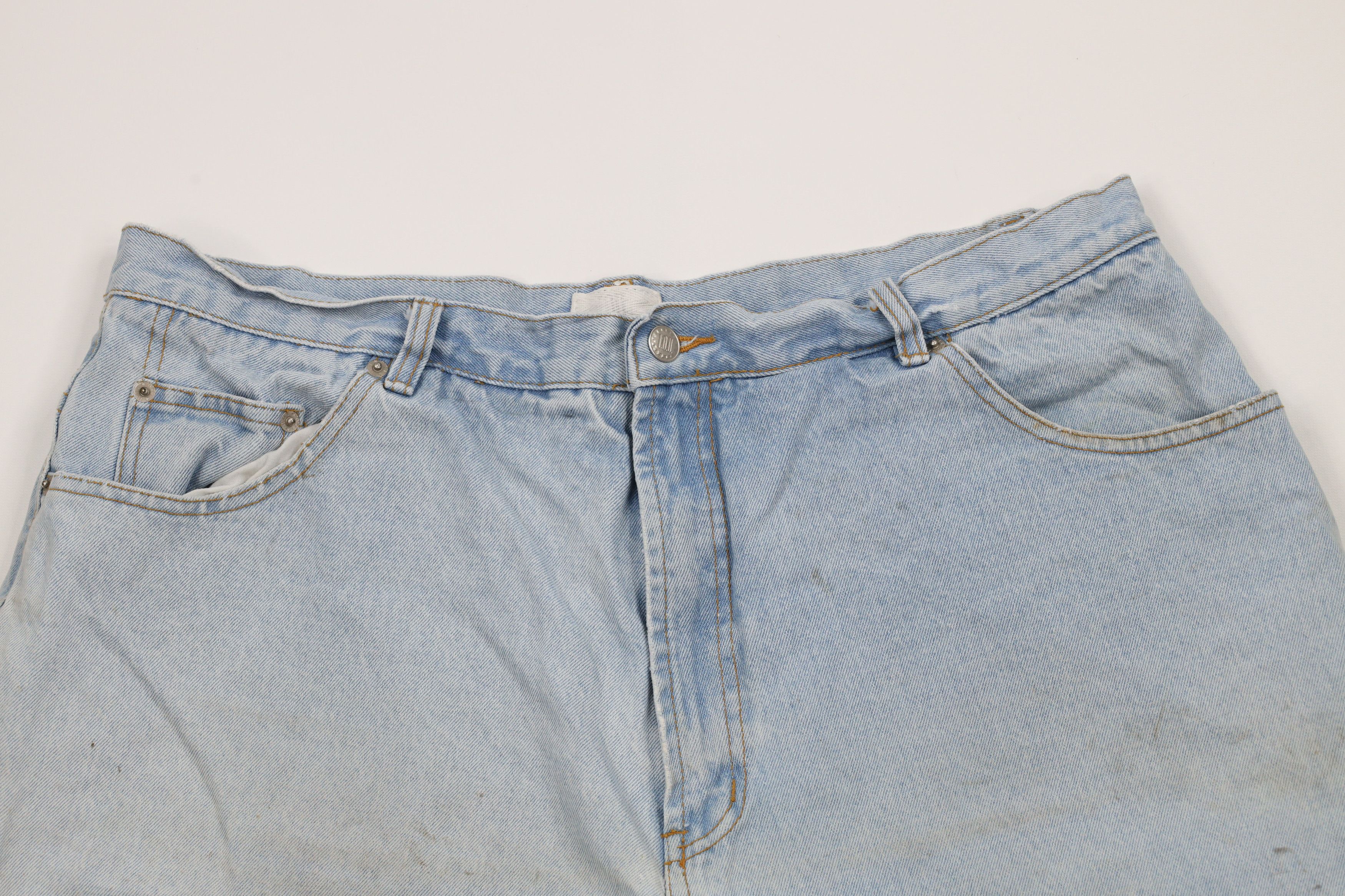 Vintage Vintage 90s IOU Baggy Fit Denim Jean Shorts Jorts Cotton Size US 38 / EU 54 - 2 Thumbnail