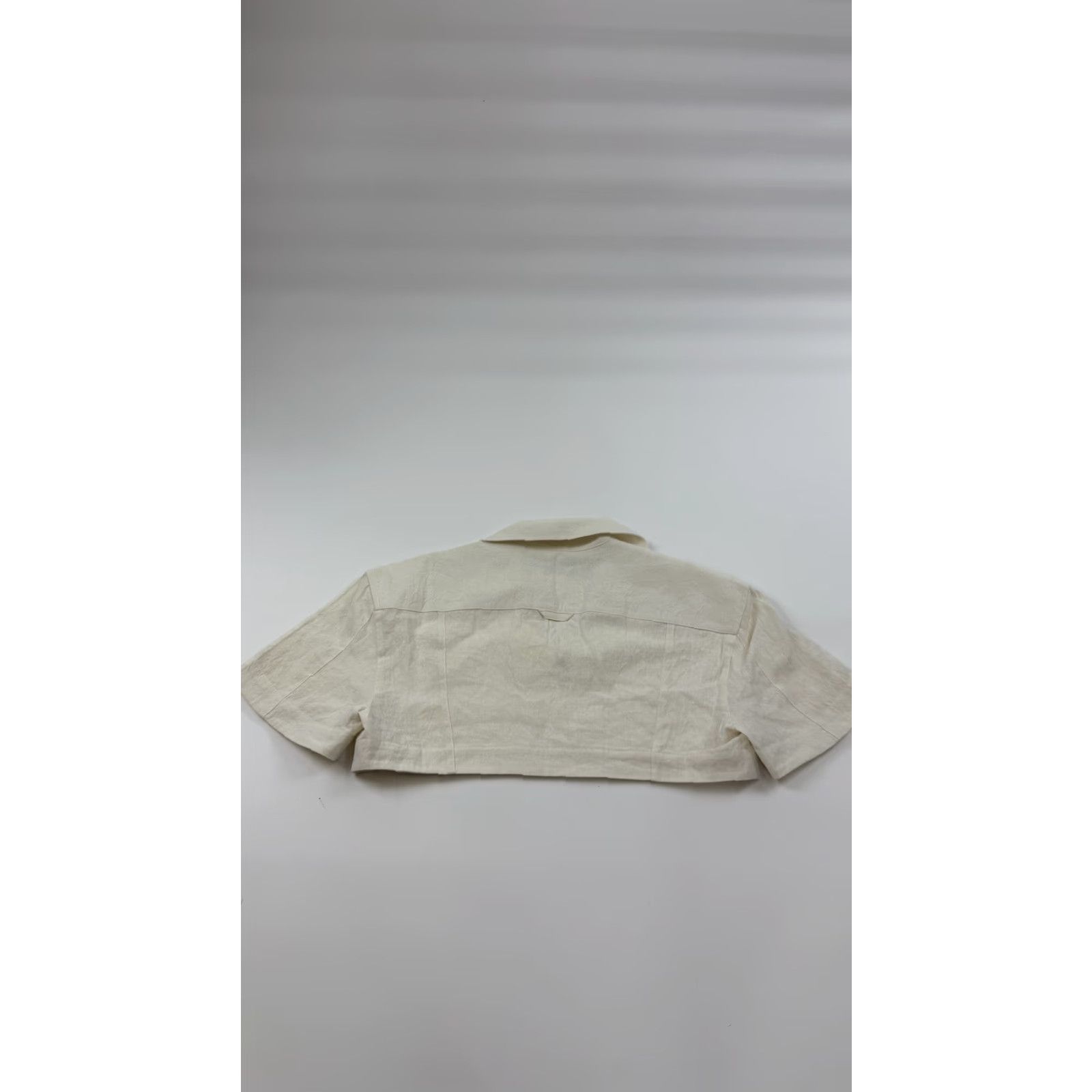 Jacquemus Jacquemus Womens Shirt Cropped Linen Blend 44 Ivory Minimalist French Designer Summer Size M / US 6-8 / IT 42-44 - 6 Thumbnail
