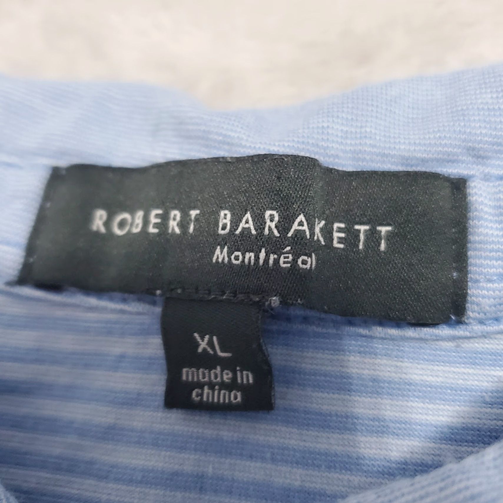 Vintage Robert Barakett Montreal Polo Shirt Men XL Blue White Striped Pima Cotton Casual Shirt Size US XL / EU 56 / 4 - 3 Thumbnail