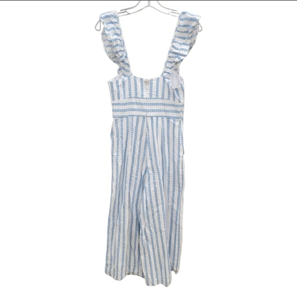 BCBGeneration EUC BCBGeneration Ruffle Sleeve Striped Jumpsuit in Sky Blue Size 26" / US 2 / IT 38 - 8 Thumbnail
