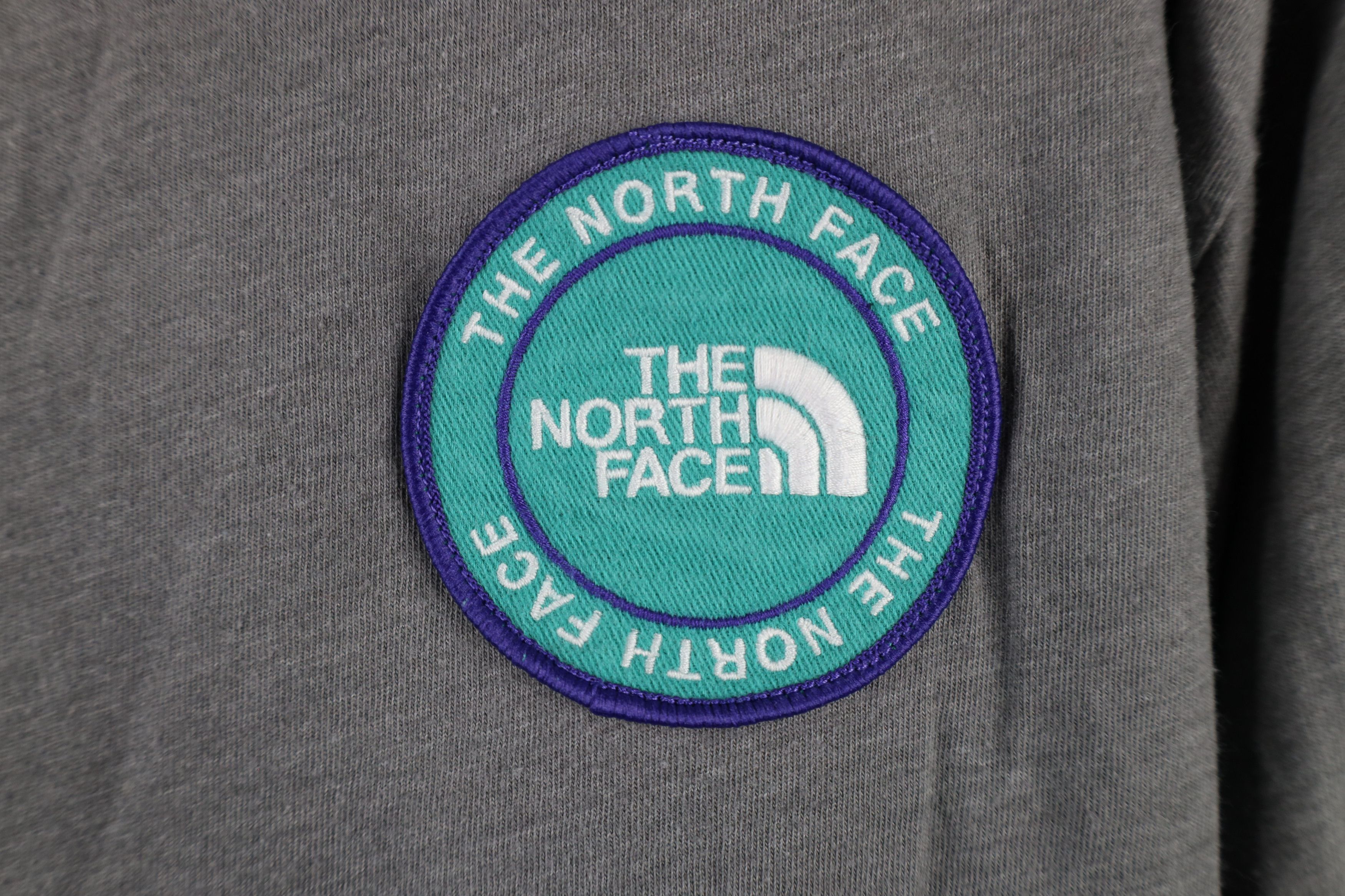 The North Face × Vintage The North Face Fit Spell Out Patch Long Sleeve T-Shirt Gray Size US XXL / EU 58 / 5 - 4 Thumbnail