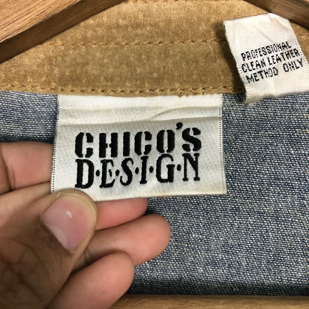 Japanese Brand 🔥VINTAGE DENIM BIKER JACKET LEATHER COLLAR CHICO’s KAPITAL Size US M / EU 48-50 / 2 - 19 Thumbnail