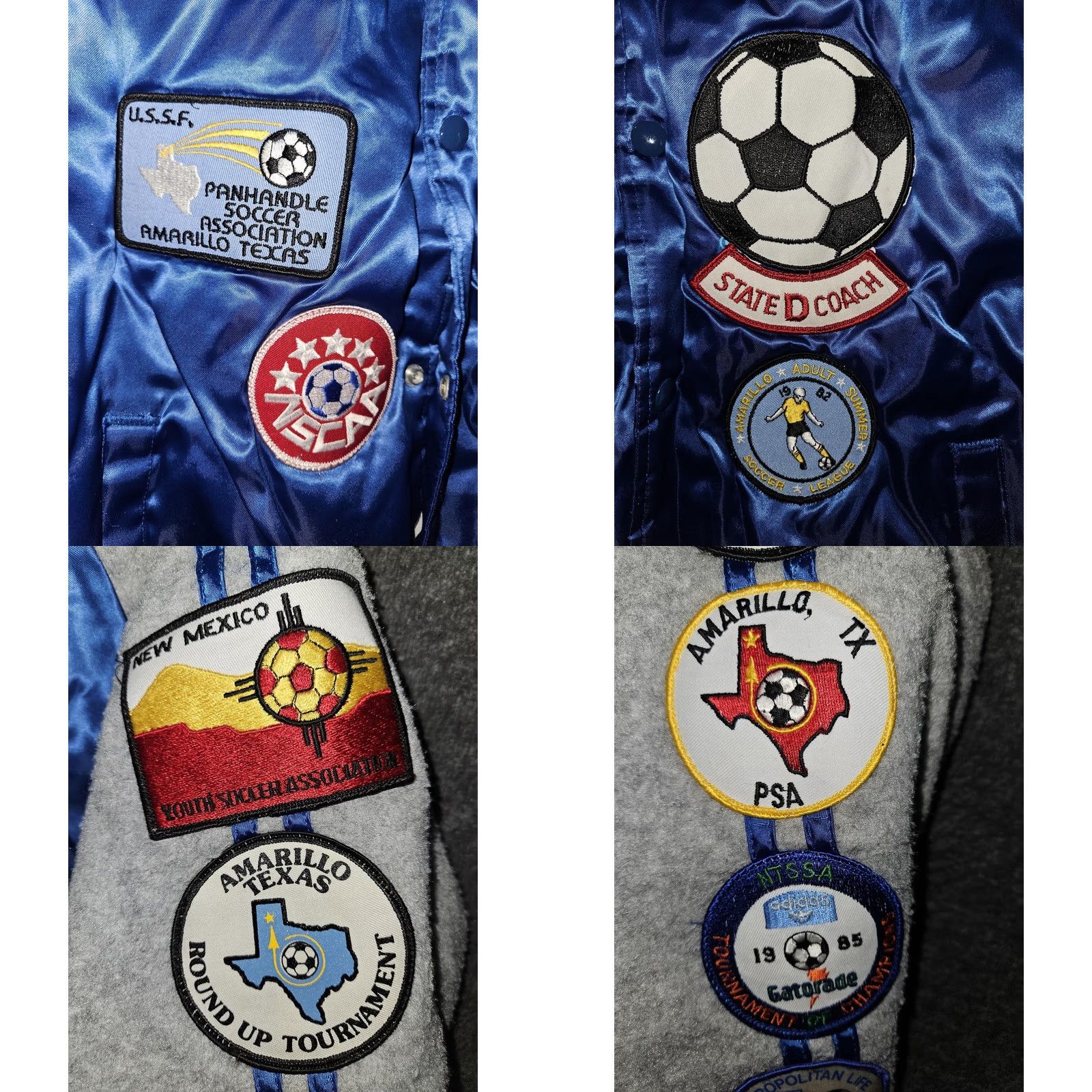 Vintage VINTAGE NASCO Jacket Mens Large Blue Satin Bomber Soccer Patches Made USA 80s Size US L / EU 52-54 / 3 - 8 Thumbnail