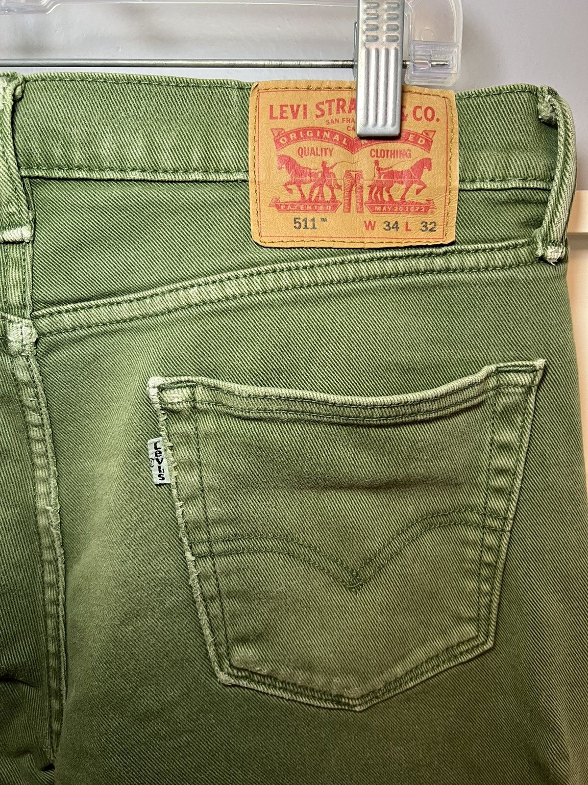 Levi's Vintage Levis 511 green acid slime jeans Size US 33 - 18 Thumbnail
