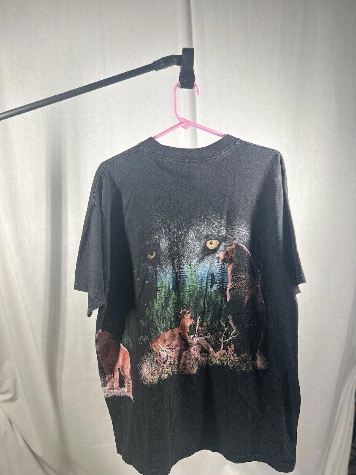 Tultex VTG 1990’s Fish, Bear, Deer, and Wolf T-Shirt By Tultex Size US XL / EU 56 / 4 - 2 Thumbnail