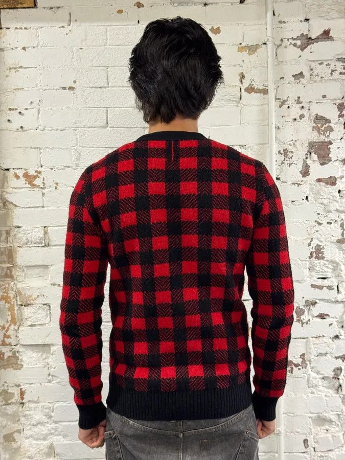 Saint Laurent Paris FW2014 Saint Laurent Alpaca Wool Red & Black Checkered Cardigan Size US S / EU 44-46 / 1 - 3 Thumbnail