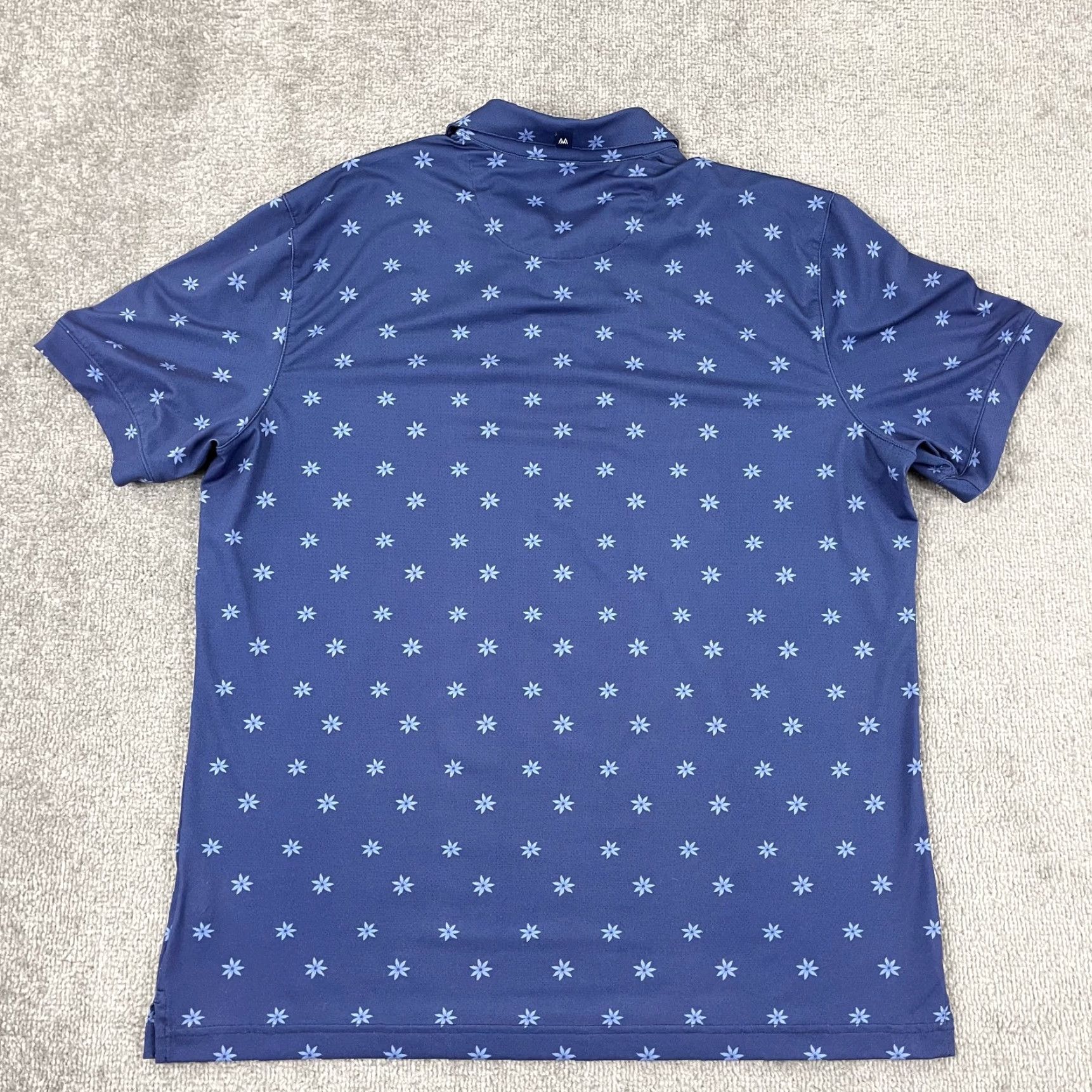 Mizzen+Main Mizzen + Main Polo Shirt Mens Medium Blue Floral Golf Performance Stretch Sport Shirt Size US M / EU 48-50 / 2 - 6 Thumbnail