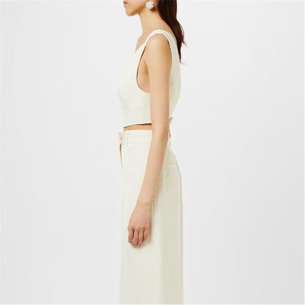 Jil Sander o1g2r1mq1024 Crop Top in Chalk Size XS / US 0-2 / IT 36-38 - 4 Thumbnail
