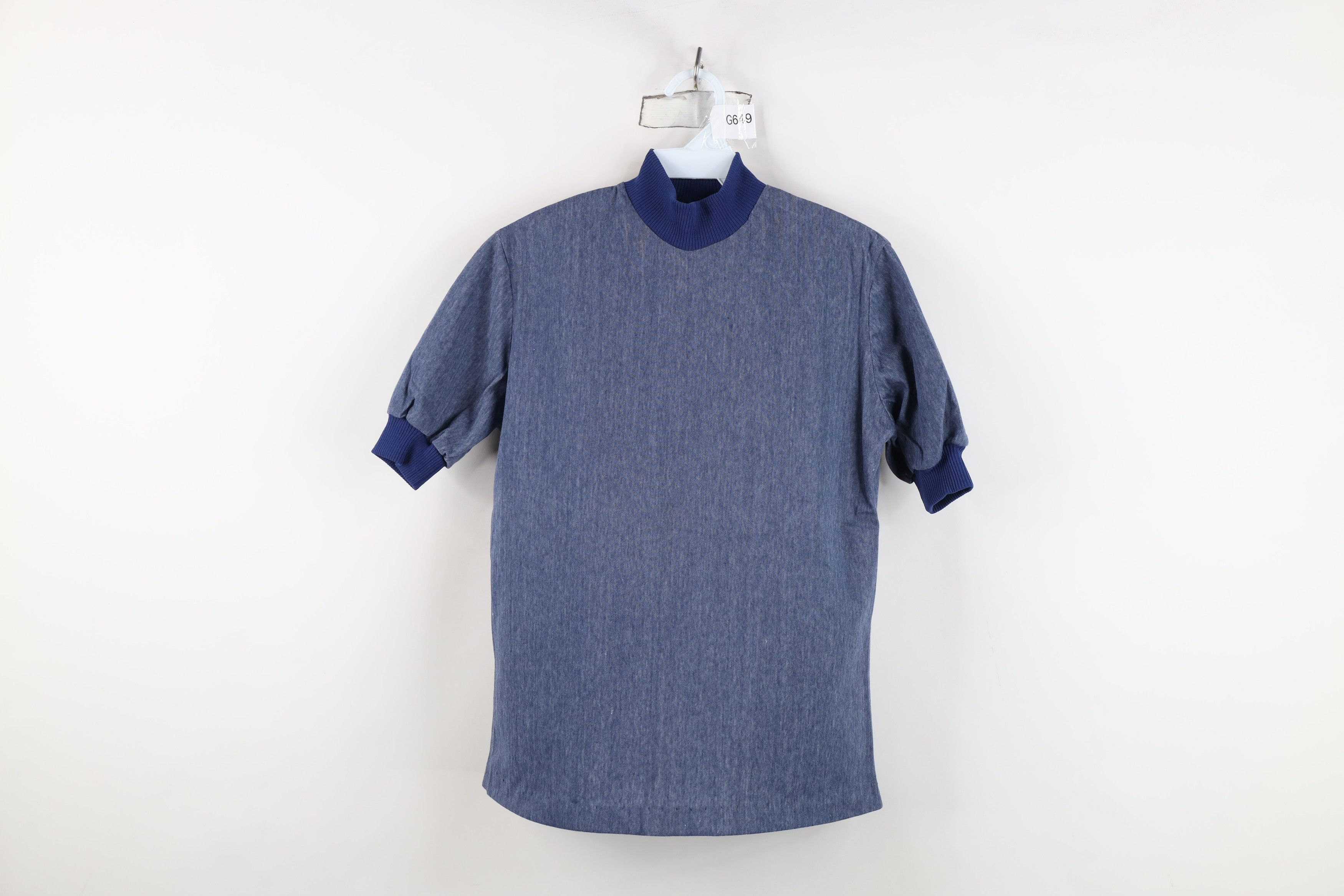 Vintage Vintage 50s 60s Streetwear Mock Neck Ringer T-Shirt USA Size M / US 6-8 / IT 42-44 - 1 Thumbnail