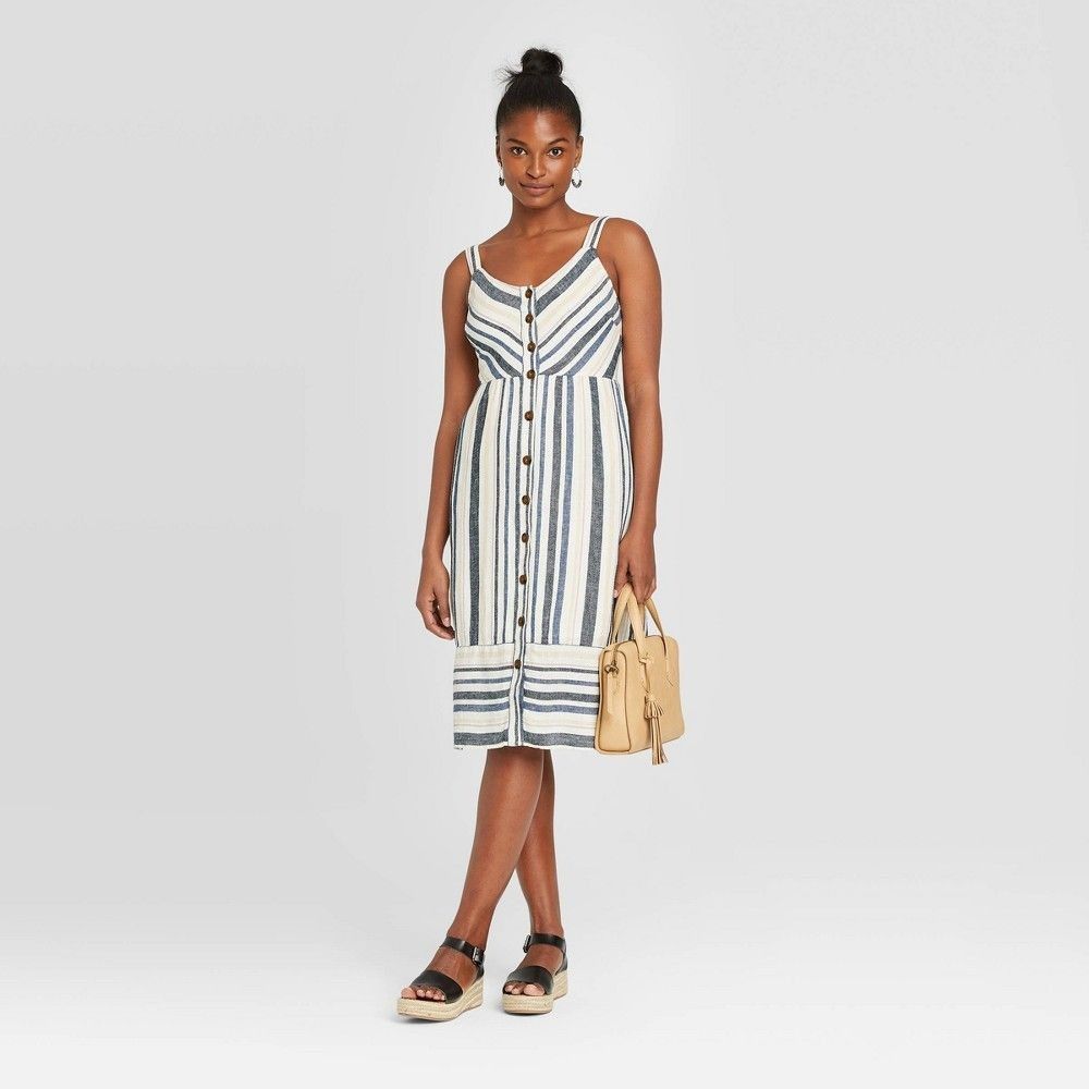 Other Women's Striped Sleeveless Button-Front Sun Dress - Universa Size XS / US 0-2 / IT 36-38 - 2 Thumbnail