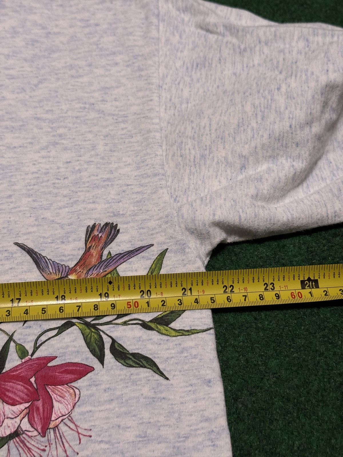 Habitat Humingbird Flower Nature Print 90s Wrap Around L T Shirt Size L / US 10 / IT 46 - 7 Thumbnail