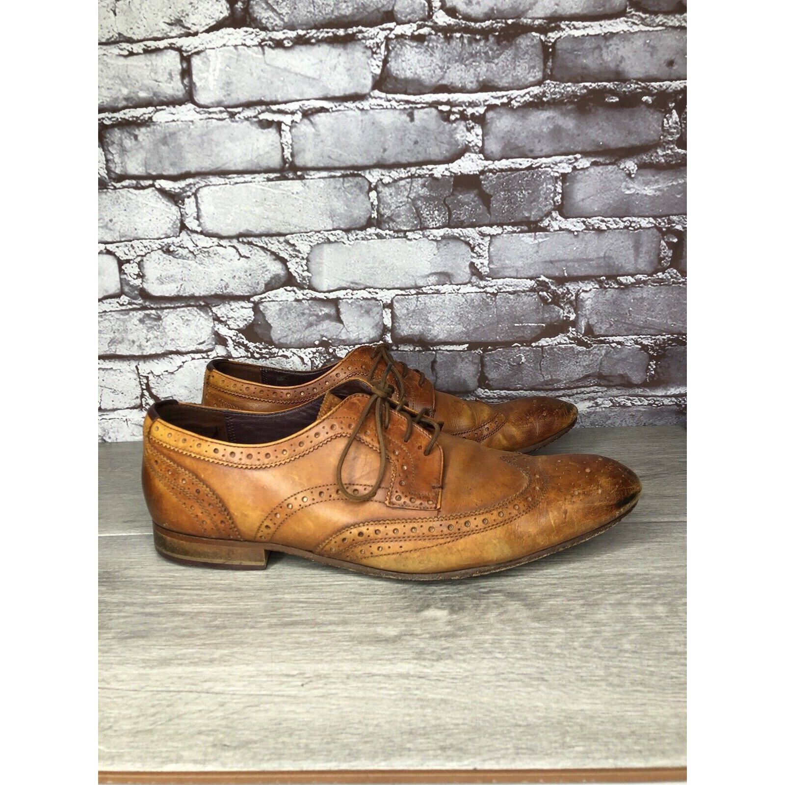 Ted Baker Ted Baker London Gryene Chili Brown Leather Derby Wingtip Ox Size US 12 / EU 45 - 3 Thumbnail