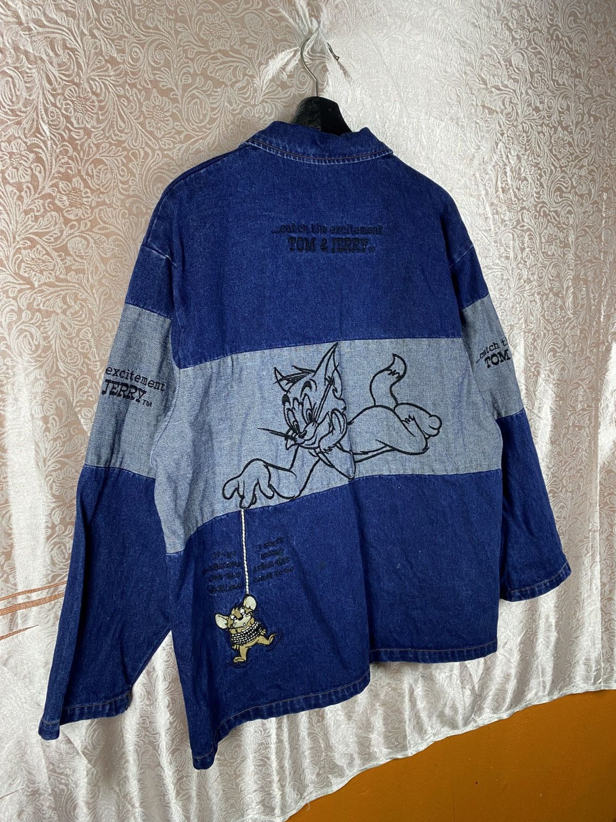 Vintage Vintage Tom & Jerry Two Tone Denim Embroidery Jacket Cartoon Size US L / EU 52-54 / 3 - 13 Thumbnail