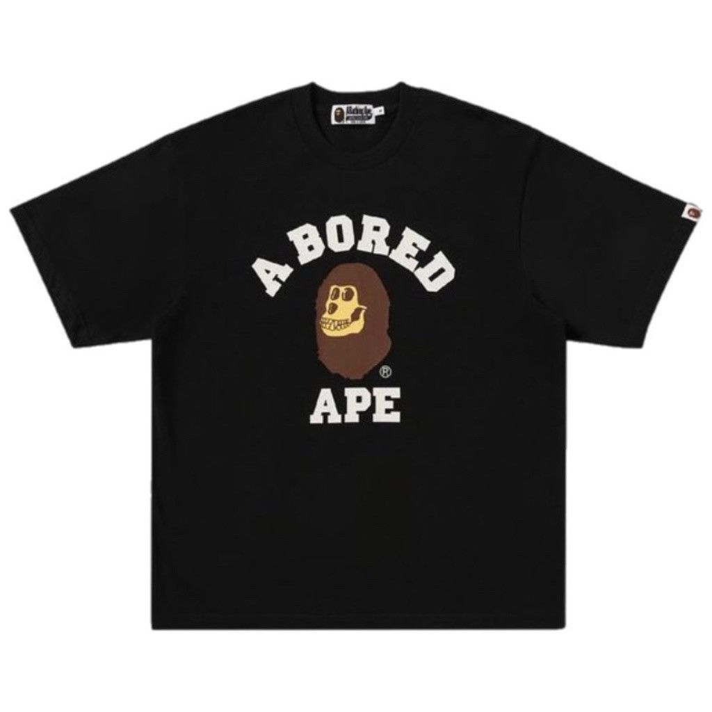 image of Bape X Bayc College Tee 2023 in Black, Men's (Size Small)