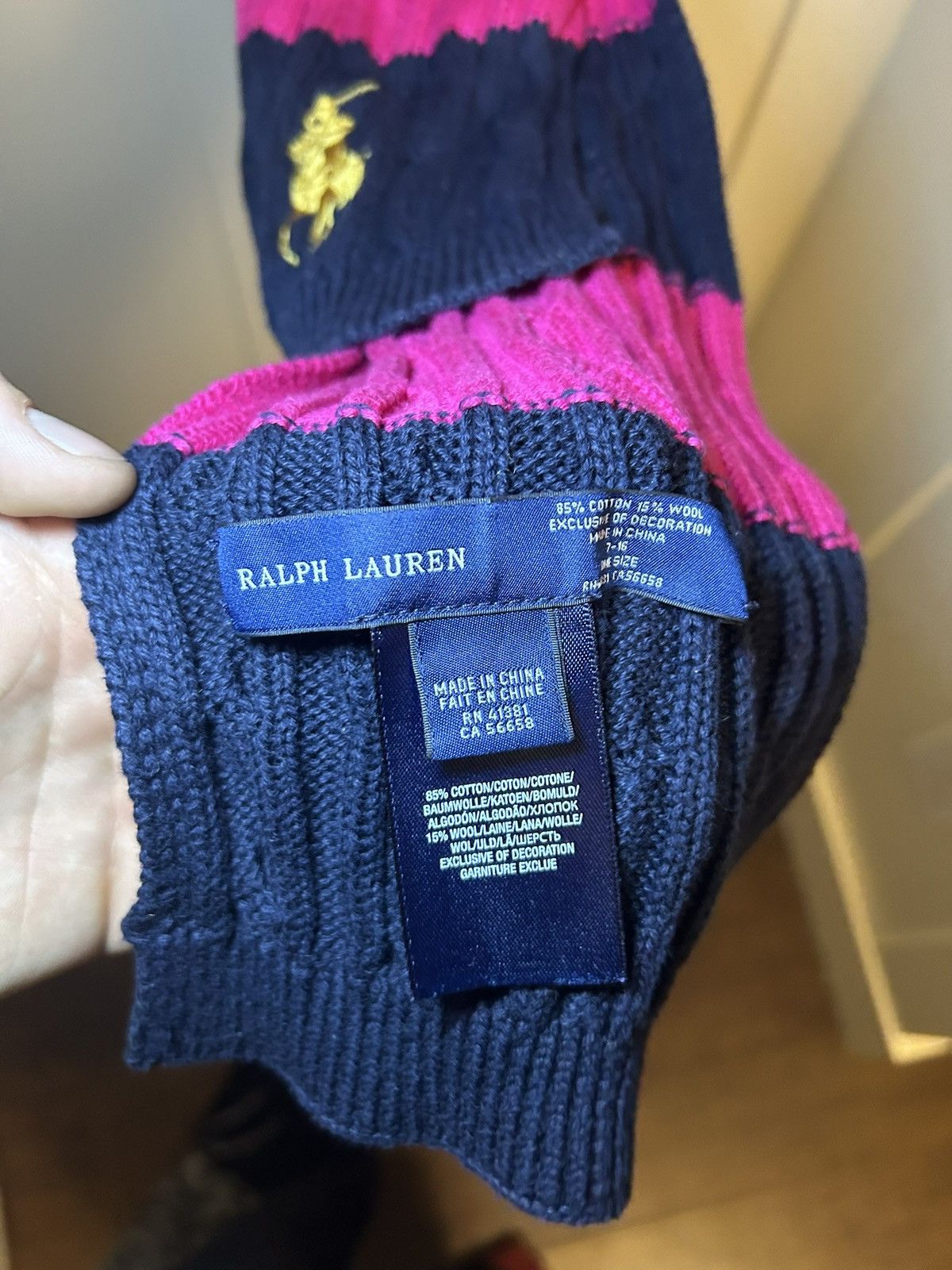 Polo Ralph Lauren Vintage Polo Ralph Lauren big pony cable knit wool scarf Size ONE SIZE - 5 Thumbnail