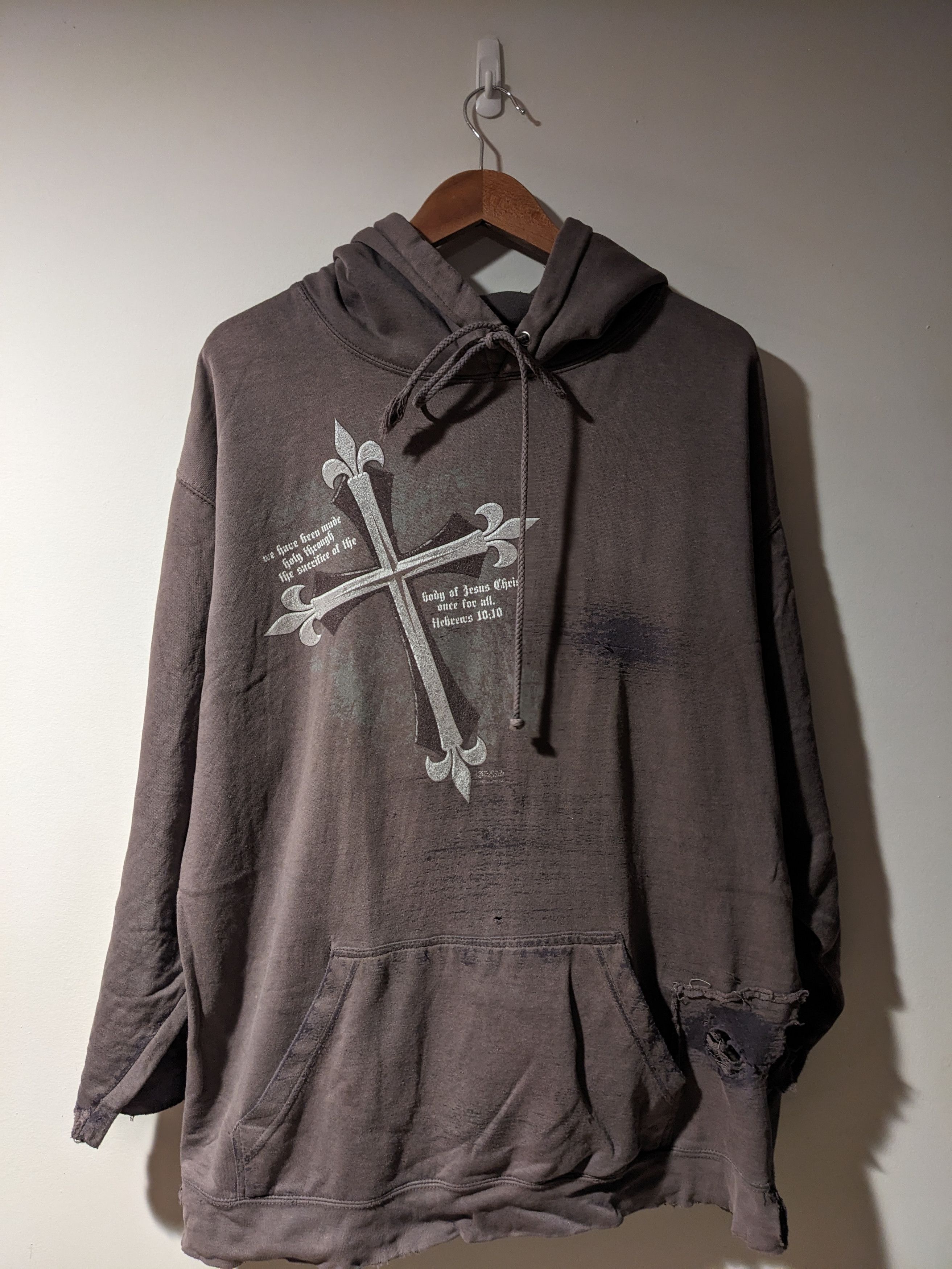 True Religion Vintage Y2K Religion Jesus Christ DISTRESSED X-Large Hoodie Size US XL / EU 56 / 4 - 1 Thumbnail