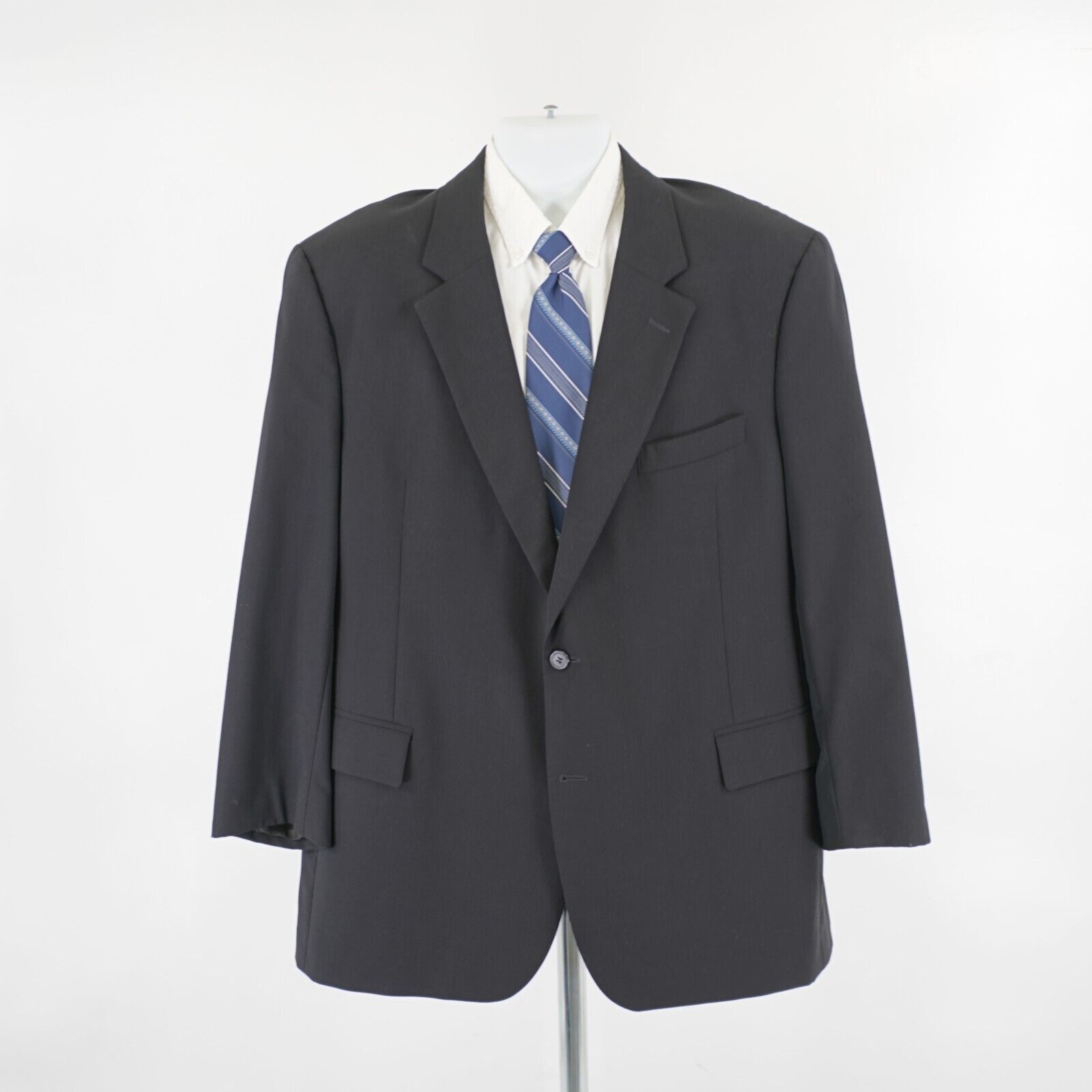 Jos. A. Bank Jos A Bank Worsted Wool Black 2 Button Blazer 44L Tagged 46R Size 44L - 4 Thumbnail