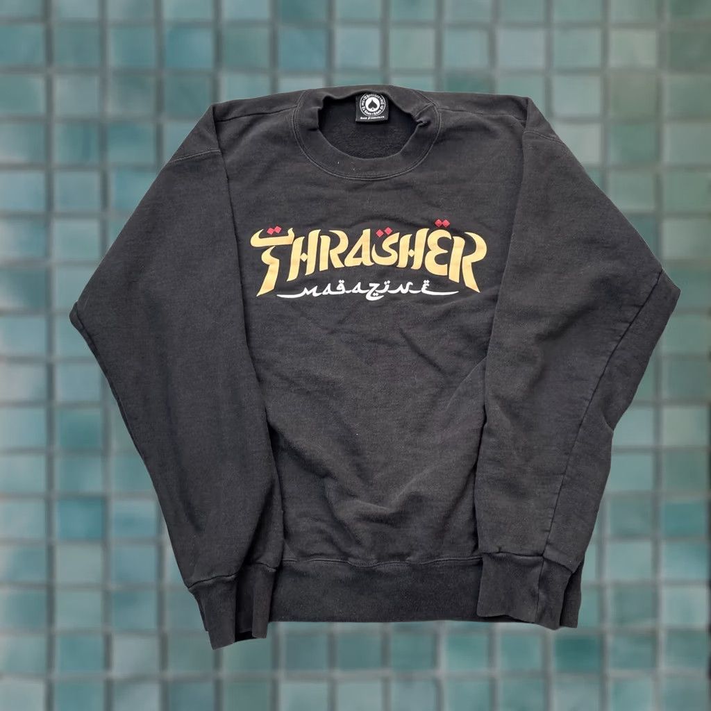 Thrasher VTG Thrasher Sweatshirt Mens S Black Arabic Calligraphy Graphic y2k Skater 90s Grunge Crew Neck Pullover Logo Size US S / EU 44-46 / 1 - 1 Thumbnail