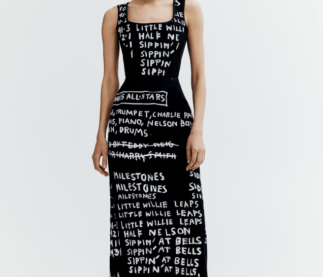H&M Long Denim Corset-style Dress H&M x Basquiat | Grailed