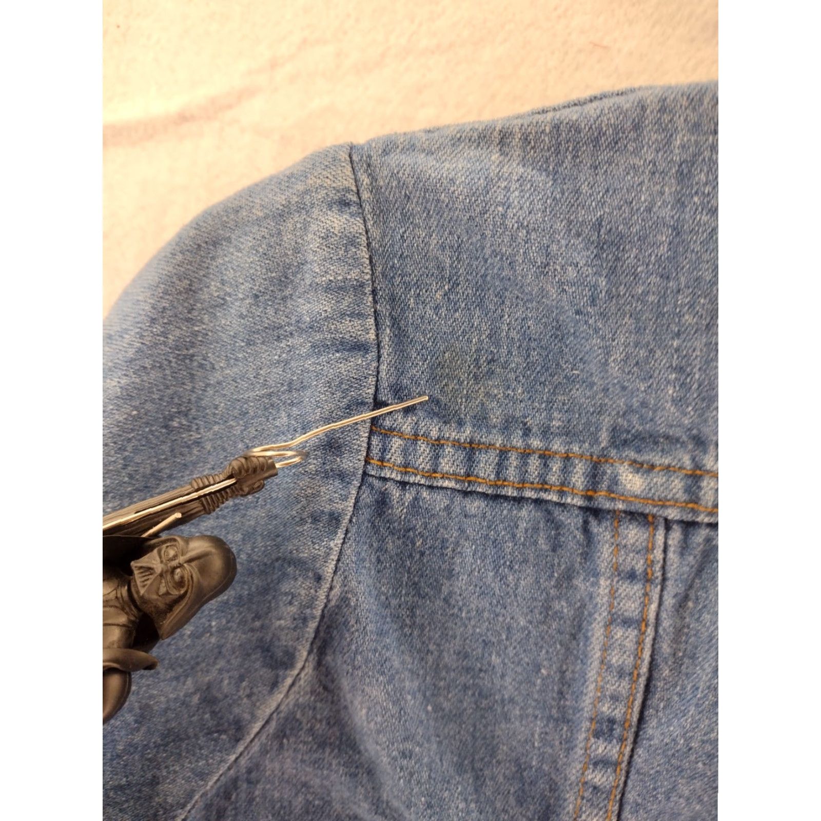 Denime VINTAGE Maverick Shirt Women M 70s Denim Western Button-Up Long Sleeve Blue - Casual Western Theme Mens/Womens (Women) Size M / US 6-8 / IT 42-44 - 6 Thumbnail