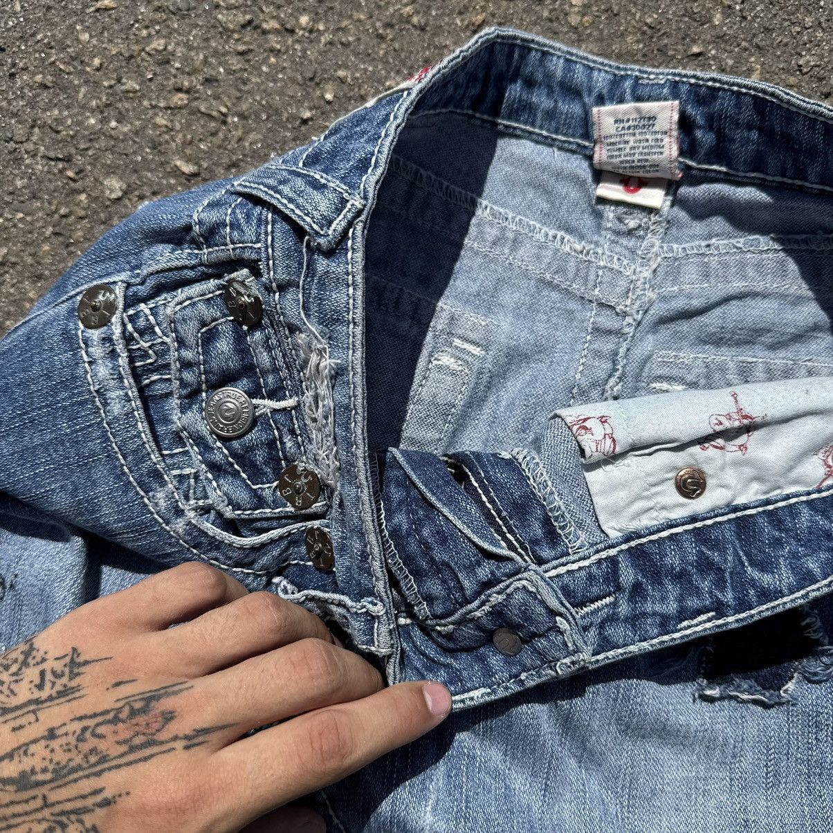 True Religion vintage 90s true religion distressed skirt jeans pants Size 28" / US 6 / IT 42 - 13 Thumbnail