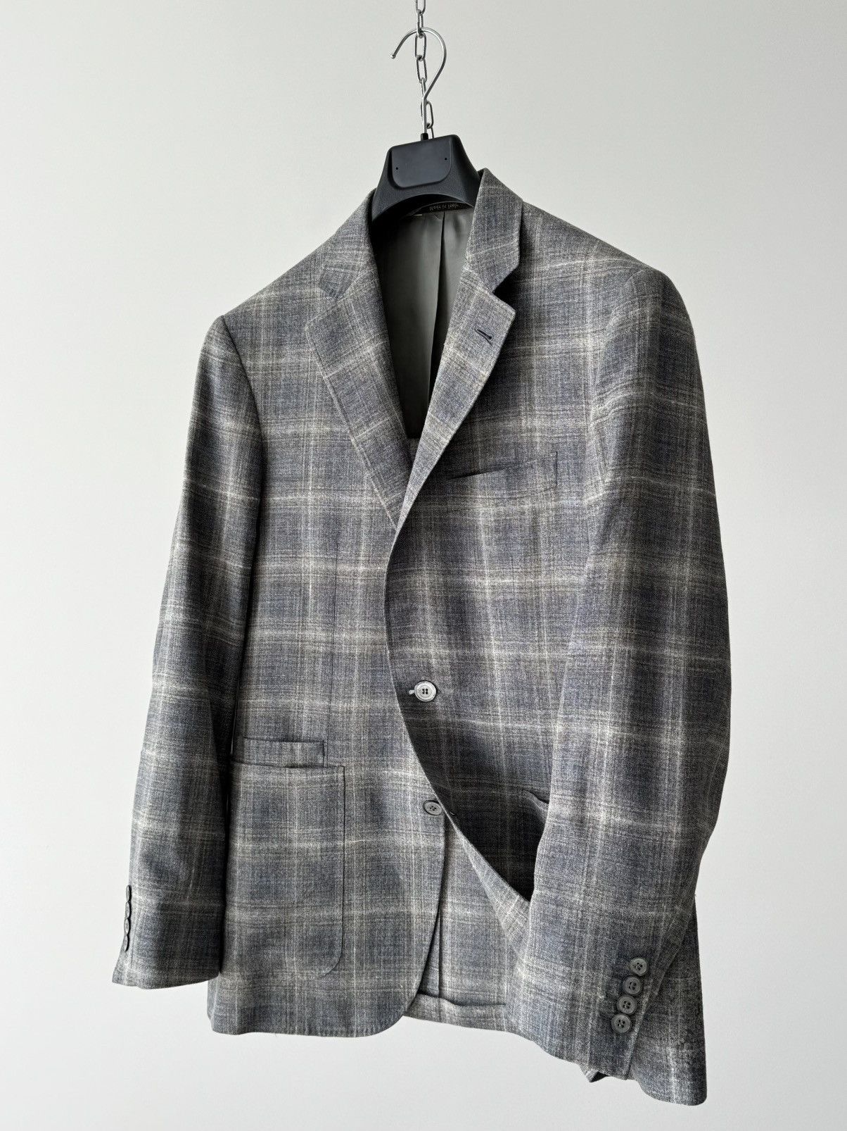 Canali Canali Kei Wool, Silk & Linen Two Button Sport Grey Jacket Size 42R - 2 Thumbnail