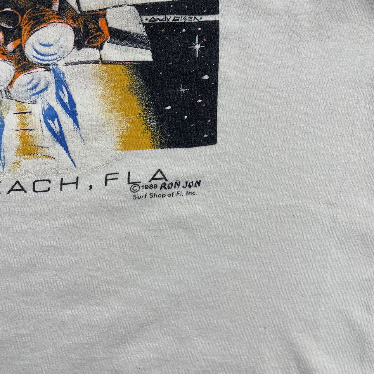 Ron Jon Surf Shop × Vintage 1989 RON JON Pocket T-Shirt Space Shuttle NASA Graphic Size US XL / EU 56 / 4 - 5 Thumbnail