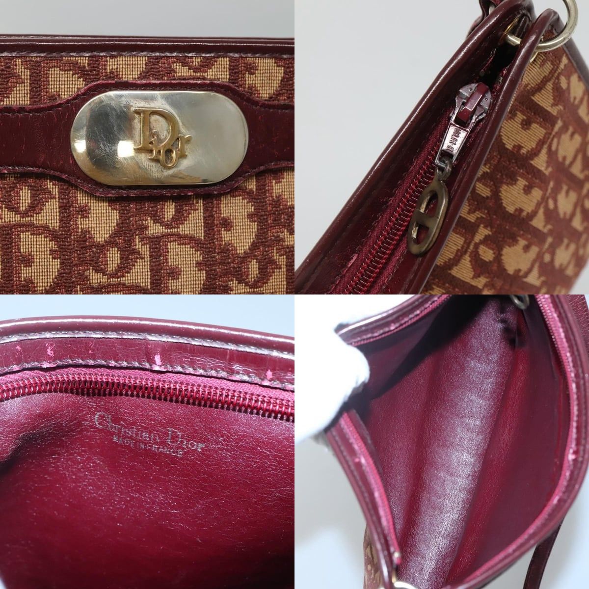 Dior DIOR Trotter Canvas Shoulder Bag Red Size ONE SIZE - 11 Thumbnail