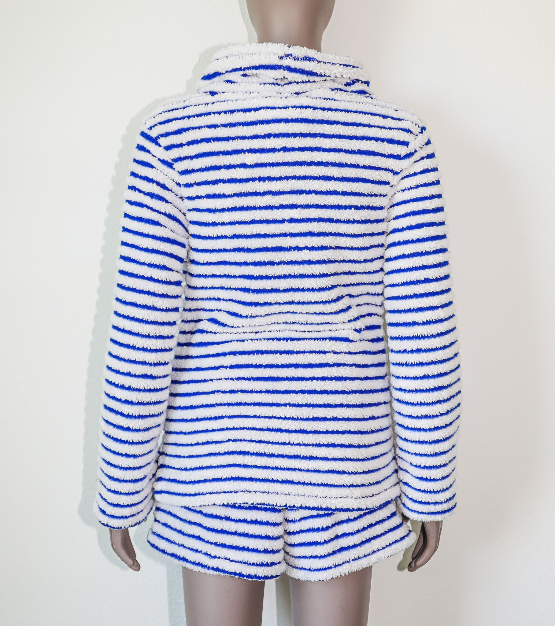 Vintage Blue & White Striped Loungewear Matching Cozy Soft Set Size S / US 4 / IT 40 - 2 Thumbnail