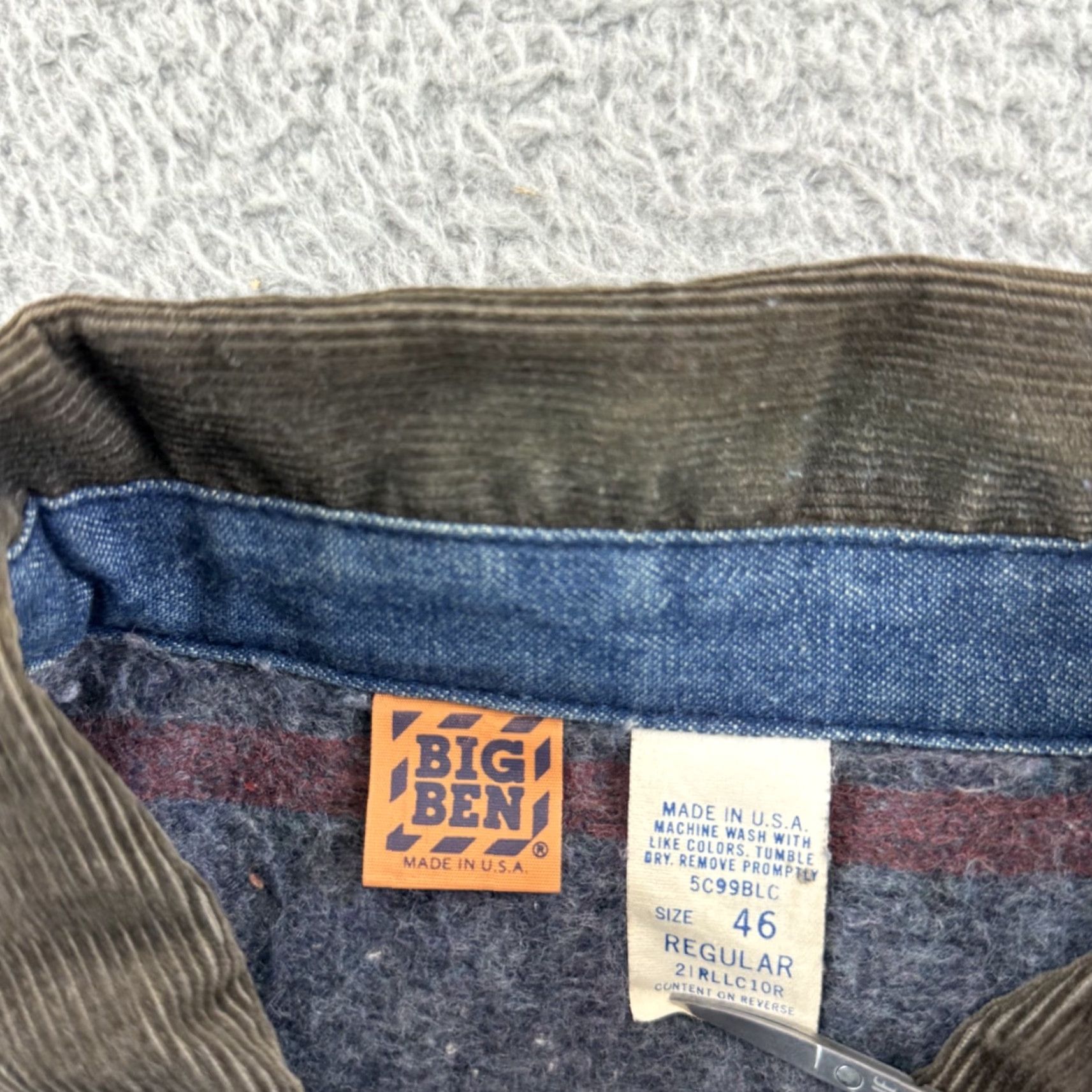 Denime VINTAGE Big Ben Coat Denim Jacket Mens 46 Blue Chore Workwear Outdoor Lined Polyester Insulation All Seasons Long Coat Size US S / EU 44-46 / 1 - 6 Thumbnail
