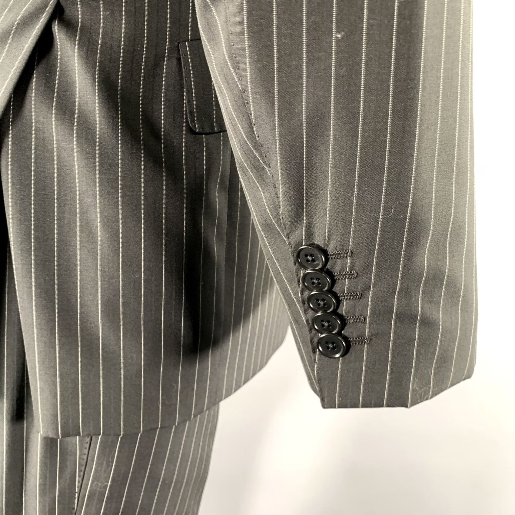 Paul Smith PAUL SMITH Suit Black White Pinstripe Wool Notch Lapel Size 38 Men Size 38R - 4 Thumbnail