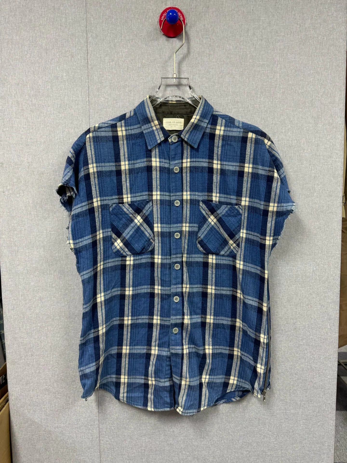 Fear of God Fear of God S4 Mainline Black Blue Plaid Shirt Vest Size US M / EU 48-50 / 2 - 1 Thumbnail