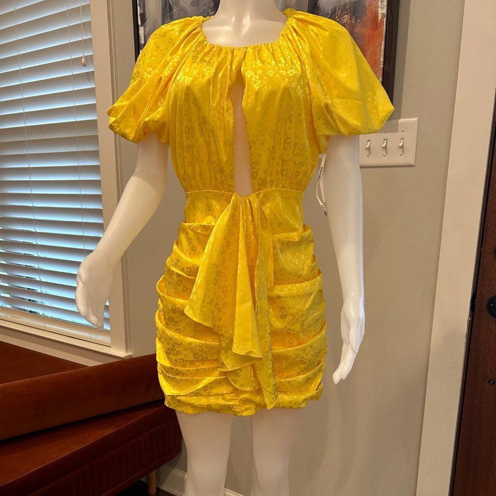 Designer For Love and Lemons Pleated & Ruffled Dress Size L / US 10 / IT 46 - 2 Thumbnail