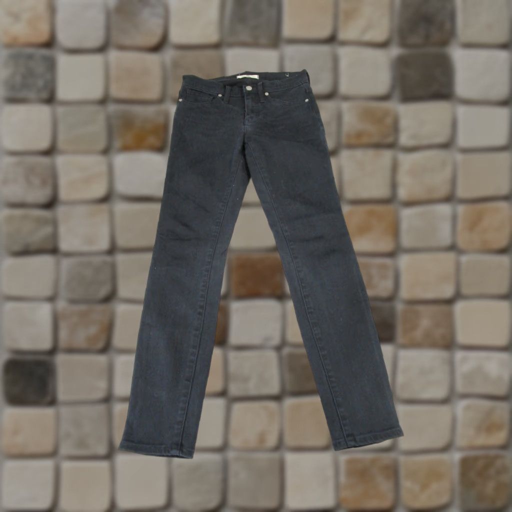 Madewell Madewell Jeans Skinny Black Denim 25 Regular Rise 9" Zip Pockets Womens Modern 2010s Size 42" / US 20 - 1 Thumbnail