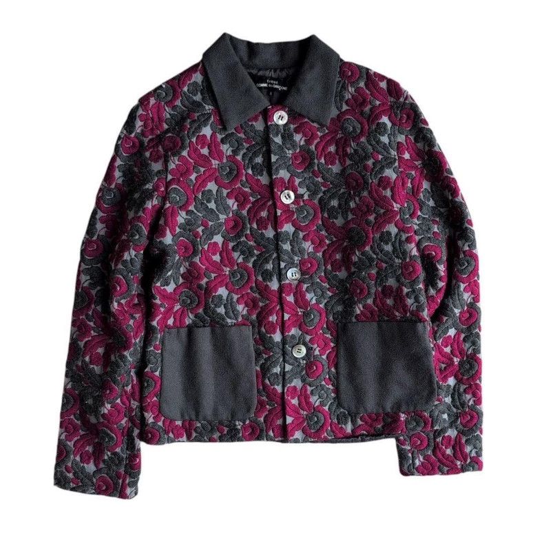 Comme Des Garcons Granny Coat Embroidered Flower Coat