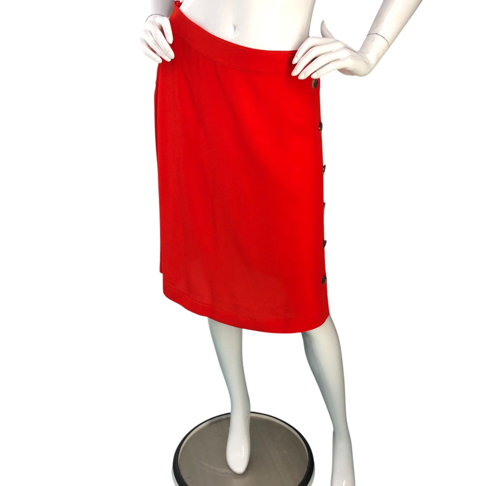Madewell Madewell Size 0 Skirt Side Buttons Knee Length Viscose Red Size 25" / US 0 / IT 36 - 1 Thumbnail